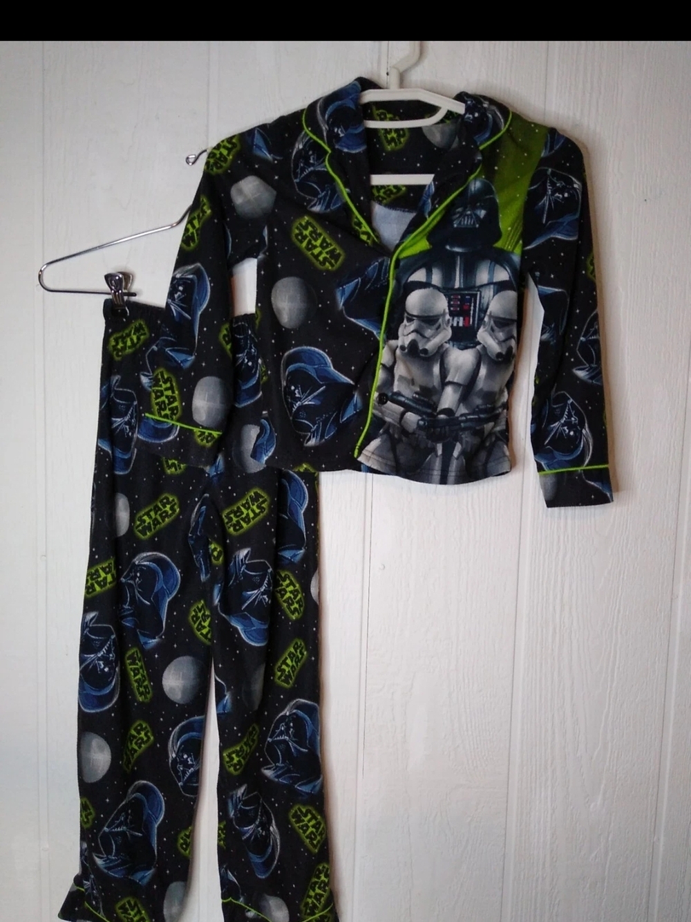 Boys Pajama Set Sz 4/5 Star Wars Darth Vader Stormtroopers 2 Pc Long Sleeve Butt